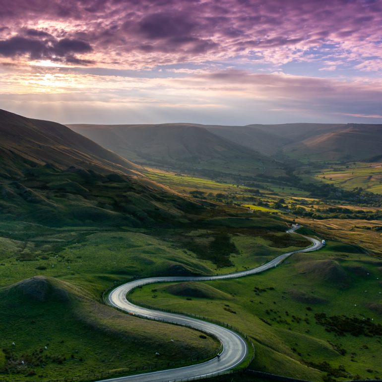 Purple Skies at Man Tor - Peak District