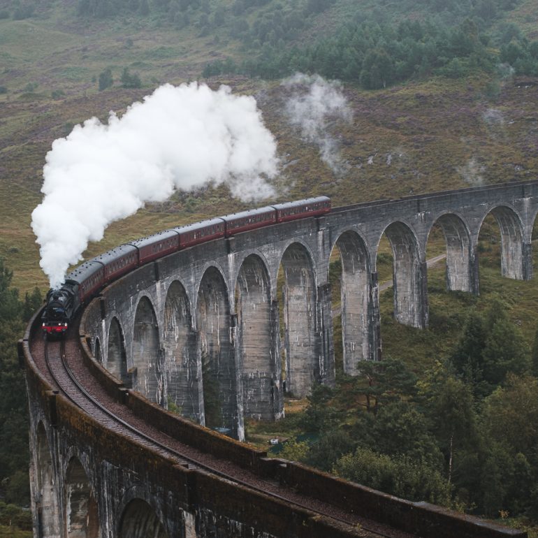 Jacobite Steam Train on the Glenfinnan Viaduct
